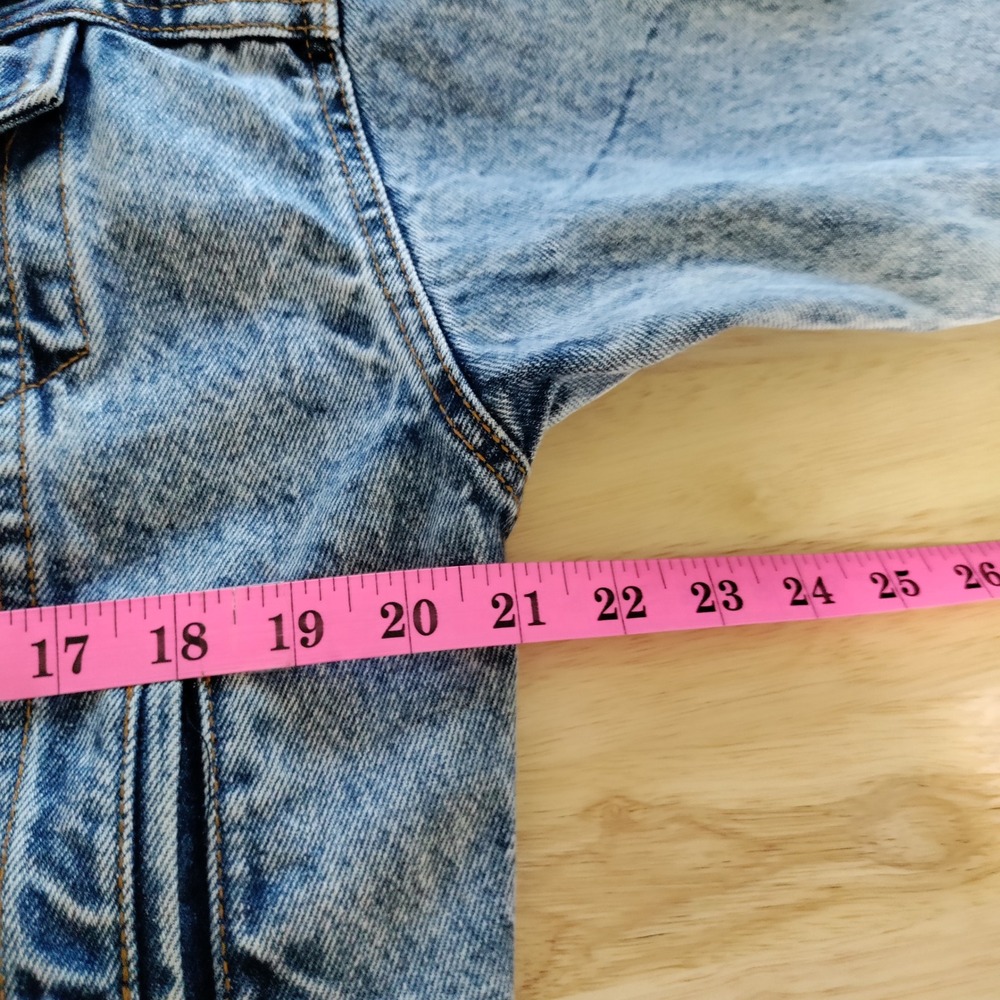 Vintage Levis 77930 0209 Acid Wash Denim Trucker Jacket Made in USA Mens Small - Picture 8 of 10